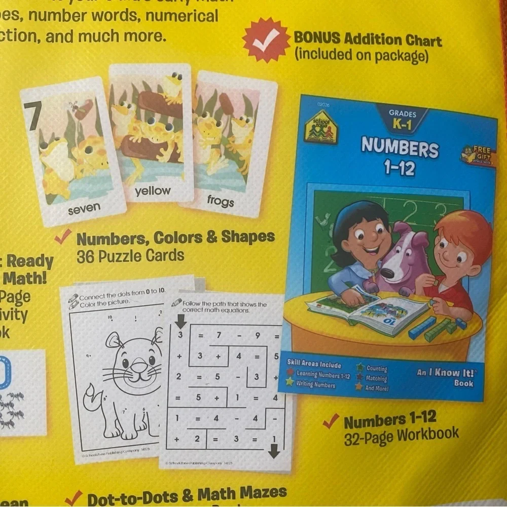 School Zone Get Ready Math Fun Playset Learning Pack Ages 5-7 - BRAND NEW - Picture 2 of 4